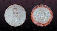 ZAMBIA 4000 Kwacha ZAMBIA , KM# 112 , Silver, 4000 Kwacha, 2001, Proof, Patrons of the Ocean - Seahorse and fish. Scarce silver Proof coin in excel -