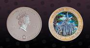 ZAMBIA 5000 Kwacha ZAMBIA , KM# 186 , Silver, 5000 Kwacha, 2003, Proof, African Wildlife - Elephants. Multicolored. Scarce type. Seldom seen on auc -