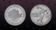 EQUATORIAL GUINEA 2000 Ekuele EQUATORIAL GUINEA , KM# 37 , Silver, 2000 Ekuele, 1979, Proof, Olympics Moscow 1980 - Disc werfer. Coin in excellent condition! -