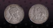 ETHIOPIA œ Birr ETHIOPIA, KM# 4 , Silver, œ Birr, EE1887A-1895, Proof, Menelik II. Lion's left foreleg raised. Very rare in Proof condition an -
