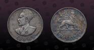 ETHIOPIA 50 Cents (Hamsa Santeem) ETHIOPIA, KM# 37 , Silver, 50 Cents (Hamsa Santeem), 1944, Mint Strike, Lion's right foreleg raised. Scarce silver coin! -
