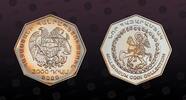 ARMENIA 2000 Dram ARMENIA, KM# 88 , Silver, 2000 Dram, 2000, Proof, Millenium. 8-sided. Coin housed in Original Mint Capsule! Coin in excellent co -
