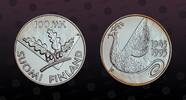 FINLAND 100 Markkaa FINLAND, KM# 81 , Silver, 100 Markkaa, 1995, Proof, 50th Anniversary - United Nations. Coin housed in Original Mint capsule! Coi -