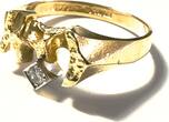 Finnland G8 - 1984 Diamantring Goldring Lapponia 750er Gelbgold + Diamant 0,05 ct Björn Weckström gut
