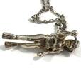 Anhänger und Kette Taucher 925er Sterling Silber London England 1977