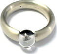 Deutschland Schmuckwerk Designer Ring schwebender Diamant Glasklar Kollektion Edelstahl + Brillant Handarbeit sehr gut