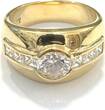 Ring Gr. 60,5 Blickfänger Silberring 7x Zirkonia 925er Sterling Silber vergoldet sehr gut