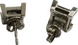 Deutschland Ohrstecker Farbstein grau 925 er Silber Jette Silberohrstecker Quadrat gut