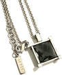 JETTE Anhänger 925 er Silber blauer Farbstein Jette Kette + Anhänger Quadrat gut