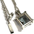 JETTE Anhänger 925 er Silber blauer Farbstein Jette Kette + Anhänger Quadrat gut