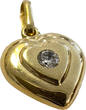 Herzanhänger DQCZ 585 er Gold Goldanhänger Anhänger Herz mit Zirkonia Stein gut
