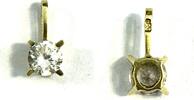 Anhänger 1,3 cm 585er Gelbgold (14 Karat GG) + Zirkonia -