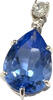 Zirkoniaanhänger Clip 2,6 cm Tropfen blauer Zirkonia Silberanhänger 925 er Silber -