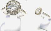 Ring Gr. 53 Jette Silberring Solitär mit Akzent Zirkonia Klar 925er Sterling Silber -