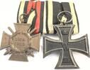 Deutschland Ordensspange 1. Weltkrieg mit 2 Orden Orden Ehrenkreuz für Frontkämpfer und Eisernes Kreuz -