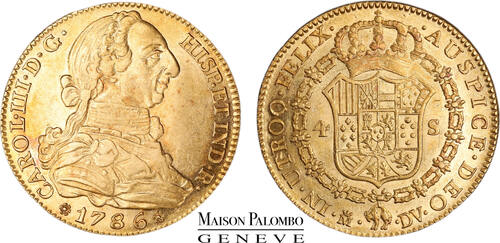 Espagne 4 escudos 1786 M Madrid DV MS