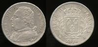 France 5 Francs Louis XVIII (1814-1824) Paris mint -