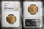 USA 10 DOLLARS 1932 PHILADELPHIE TETE D'INDIEN - NGC MS 61 NGC MS 61 2,310.81 &pound;  +  25.68 &pound; shipping