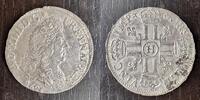 FRANCE DEMI ECU AUX 8L 1691 H LA ROCHELLE LOUIS XIV 1643-1715 -13,62G  941.44 &pound;  +  25.68 &pound; shipping