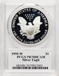 World Coins and Other  1995-W Proof Silver Eagle 1 oz John Mercanti PCGS MS70