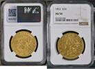 Goldm&uuml;nzen $20 Brown Label 1862 Liberty Head $20 NGC AU50 12,878.13 &pound;  +  33.23 &pound; shipping