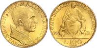Italien-Vatikan Pius XII 1939-1958. 100 Lire Gold 1948 Winziger Fleck, fast Stempelglanz