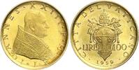Italien-Vatikan Johannes XXIII 1958-1963. 100 Lire Gold 1959 Fast Stempelglanz