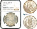 Belgium 5 Francs 1870 NGC MS63 475.96 £ free shipping