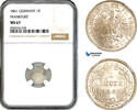 Germany, Frankfurt 1 Kreuzer 1861 NGC MS67, Top Pop & Single Finest Graded! 189.86 £  +  17.34 £ shipping
