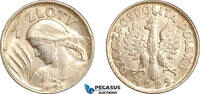 Poland 1 Zloty 1925 AU 219.20 &pound;  +  29.62 &pound; shipping