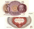 25 gulden 1945 Meisje in blauw 80-1a kwaliteit EF