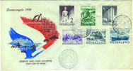 Eerste Dag Envelop 1950 Nr. E.1 Subliem stuk, open klep, potloodadres verwijderd -