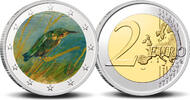 2 Euro 2 Euro munt kleur Van Gogh 13 IJsvogel aan de waterkant -