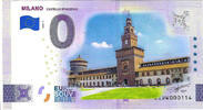 0 Euro 0 Euro biljet Italië 2025 - Milano Castello Sforzesco KLEUR -