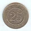 New Caledonia 25 Centimos token 1881 EF