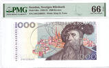 1000 Kroner 1989-92 Sweden  PMG 66