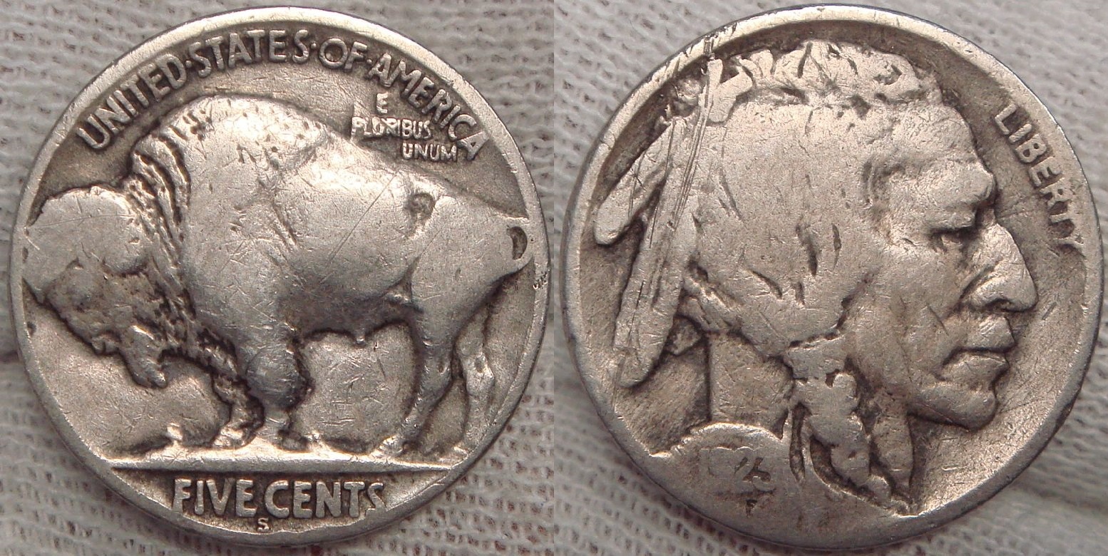 United States of America USA 5 Cents 1923 S Buffalo Nickel. 6 F