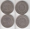 Kaiserreich 20 Pfennig D und J (2 Stück) -