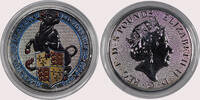 Great Britain 5-Pounds-Silver-.999-Black-Bull 2018 0126-18-1 COLOURED-BU 245.44 &pound;  +  shipping