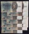 Deutsches Reich - Weimar 10x 100 Reichsmark 1924 komplettes Set aller Varianten der Unterdruckbuchstaben B-Z und Serie A-D VF / VF-
