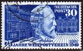 Bundesrepublik 30 Pfg. 1949 116 II - H.v.Stephan Weltpostverein mit Plattenfehler gebrochenes T gestempelt