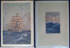 Deutsches Reich Schmuckblatt-Telegramm Segelschiff mit Hakenkreuzflagge am Mast -