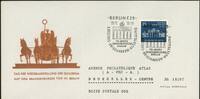 DDR 25 Pfg. 'Wiederaufstellung der Quadriga auf dem Brandenburger Tor' numerierter So.Umsch -