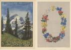 Deutsches Reich Schmuckblatt-Telegramm Lx4 'Alpenlandschaft' , sign. Carl Reiser -