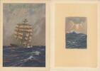 Deutsches Reich Schmuckblatt-Telegramm Lx2 'Segelschiff' , sign. Hans Behrdt -