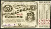 USA 5 Dollars 1879 Baby Bond vom 'State of Louisiana' - aus Bogen geschn... 33.81 £  +  5.20 £ shipping