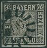 Bayern 1 Kr. Schwarzer Einser gestempelt MR 209 (Miltenberg) -