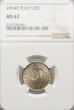 Italy 20 Centesimi 1894 R Umberto I 1878-1900 NGC MS 62
