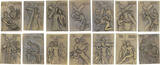 Portugal, Republic Set 14 miniature plaques XX cen. DA VIA SACRA (Stations of the Cross) UNC