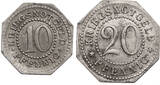 Schwarzburg-Sondershausen Notgeld 10 and 20 Pfennig 1918 XF/XF+